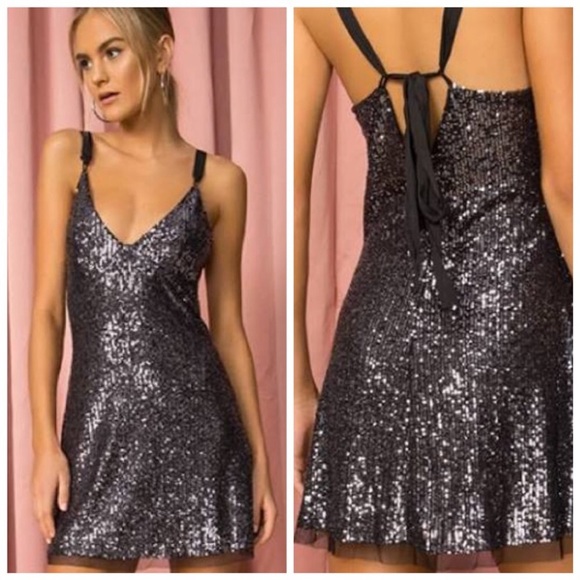 NWT Free People Gold Rush Mini Dress Black XS - Picture 8 of 13